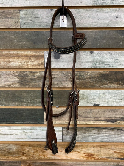 USED Weaver Browband Headstall Horse Dark Oil