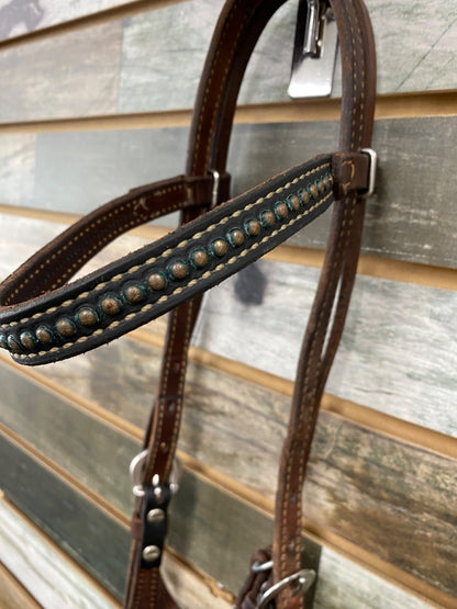 USED Weaver Browband Headstall Horse Dark Oil