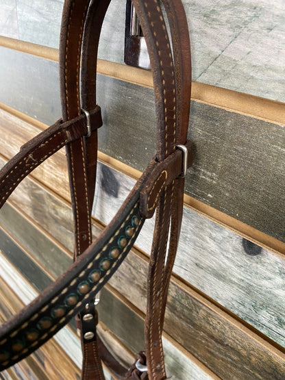 USED Weaver Browband Headstall Horse Dark Oil