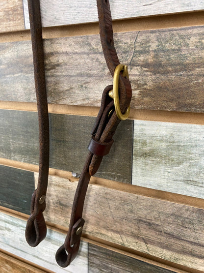USED  One Ear Harness Leather Headstall Horse Dark Oil