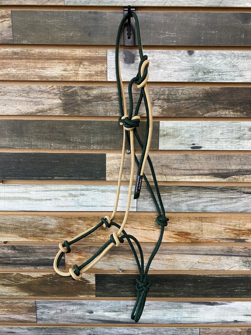 USED  Rope Halter  Green/Tan
