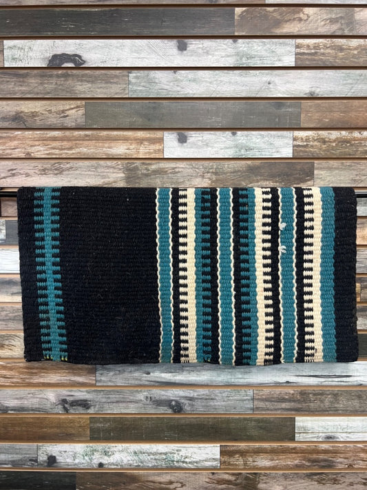 USED  Saddle Blanket  Reversible Green/Turquoise