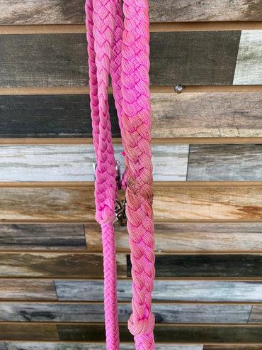 USED  Braided Pink Barrel Reins