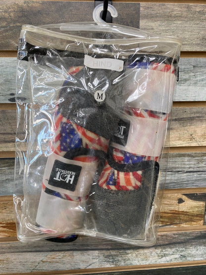USED Hot Headstalls Set of 4 Sport Boots  Red White & Blue