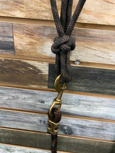 USED Weaver Nylon Rope Halter With Lead Horse Brown/Black
