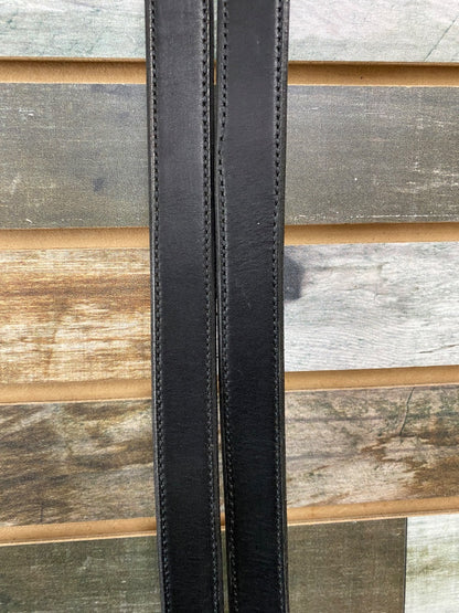 USED Golden Horseshoe Equestrian English Stirrup leathers 62” Black