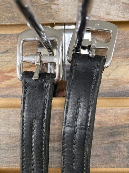 USED Golden Horseshoe Equestrian English Stirrup leathers 62” Black