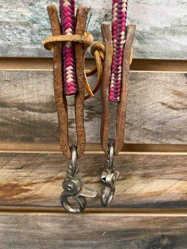 USED Weaver Nylon Barrel Reins Horse Pink