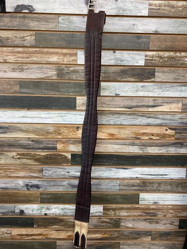 USED One-Side Elastic Brown Leather Girth 52"
