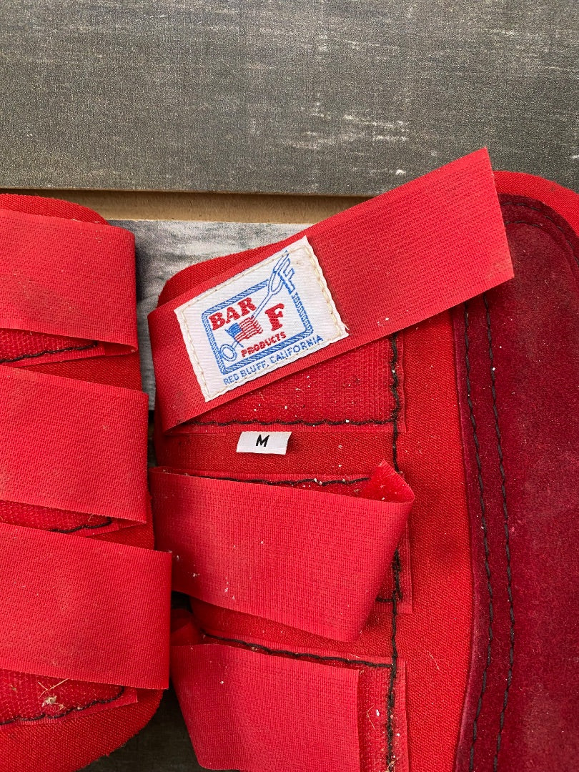 USED Bar F Tendon Boots Medium Red