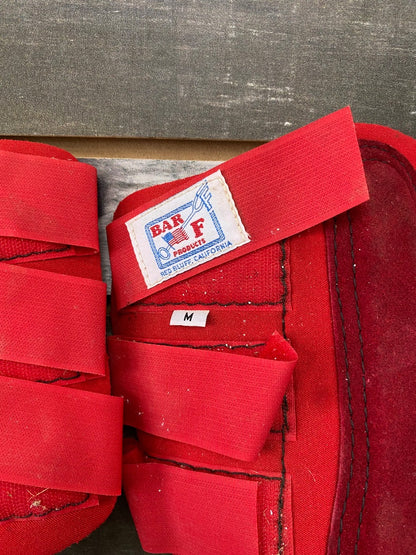 USED Bar F Tendon Boots Medium Red