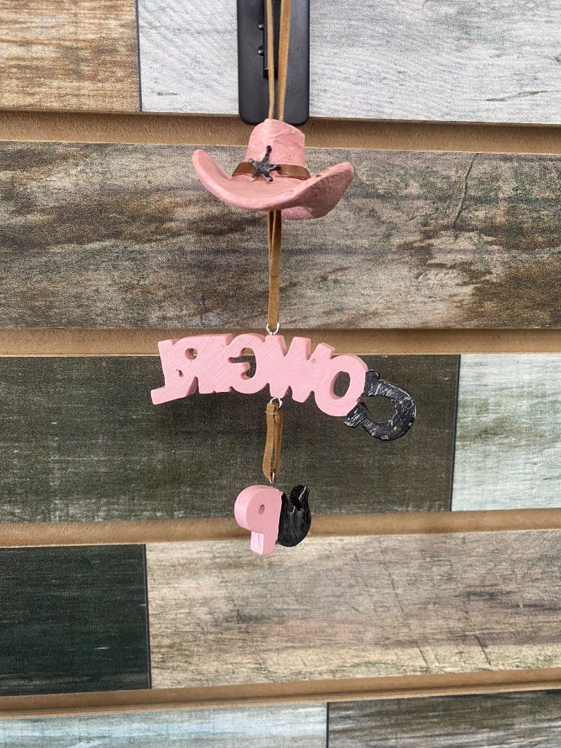 USED  Pink Cowboy Hat Ornement