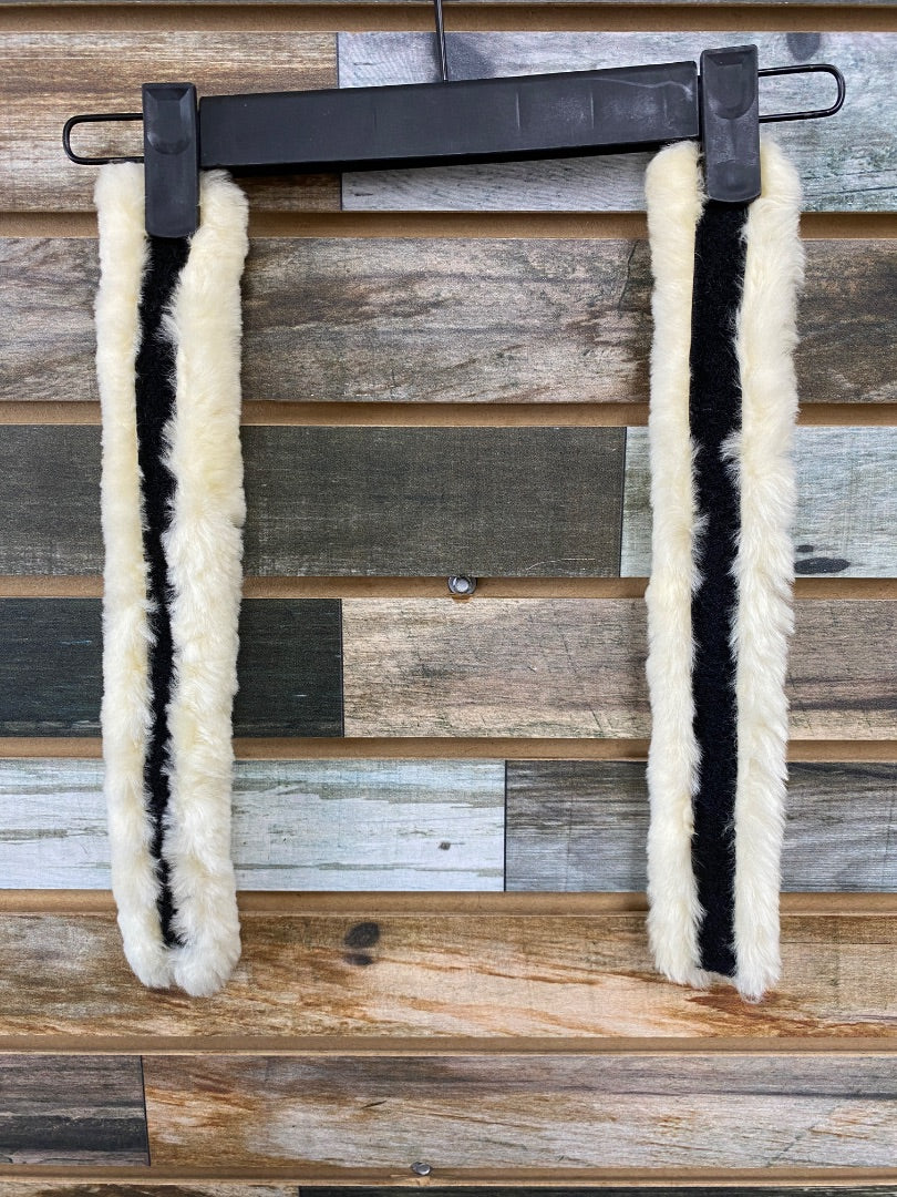 USED Golden Horseshoe Equestrian Fleece Covers (Crown) Horse White Fleece With Black Velcro
