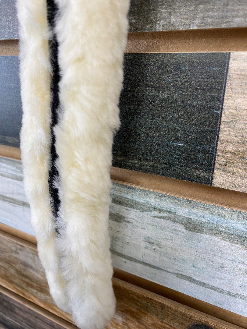 USED Golden Horseshoe Equestrian Fleece Covers (Crown) Horse White Fleece With Black Velcro