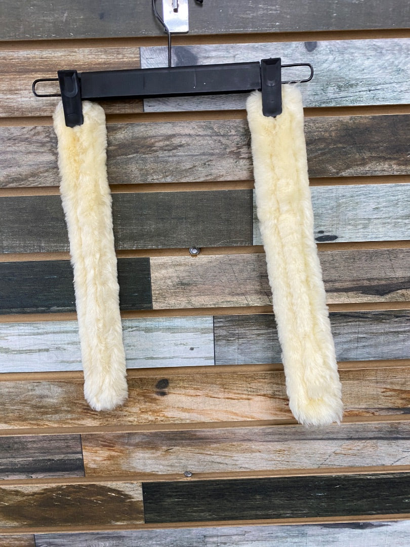 USED Golden Horseshoe Equestrian Fleece Covers (Crown) Horse White Fleece With Black Velcro