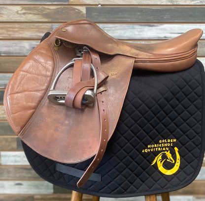 USED Ashland Close Contact English Saddle 17.5" Havana