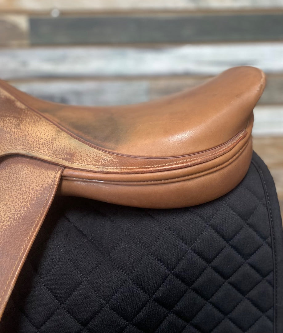 USED Ashland Close Contact English Saddle 17.5" Havana