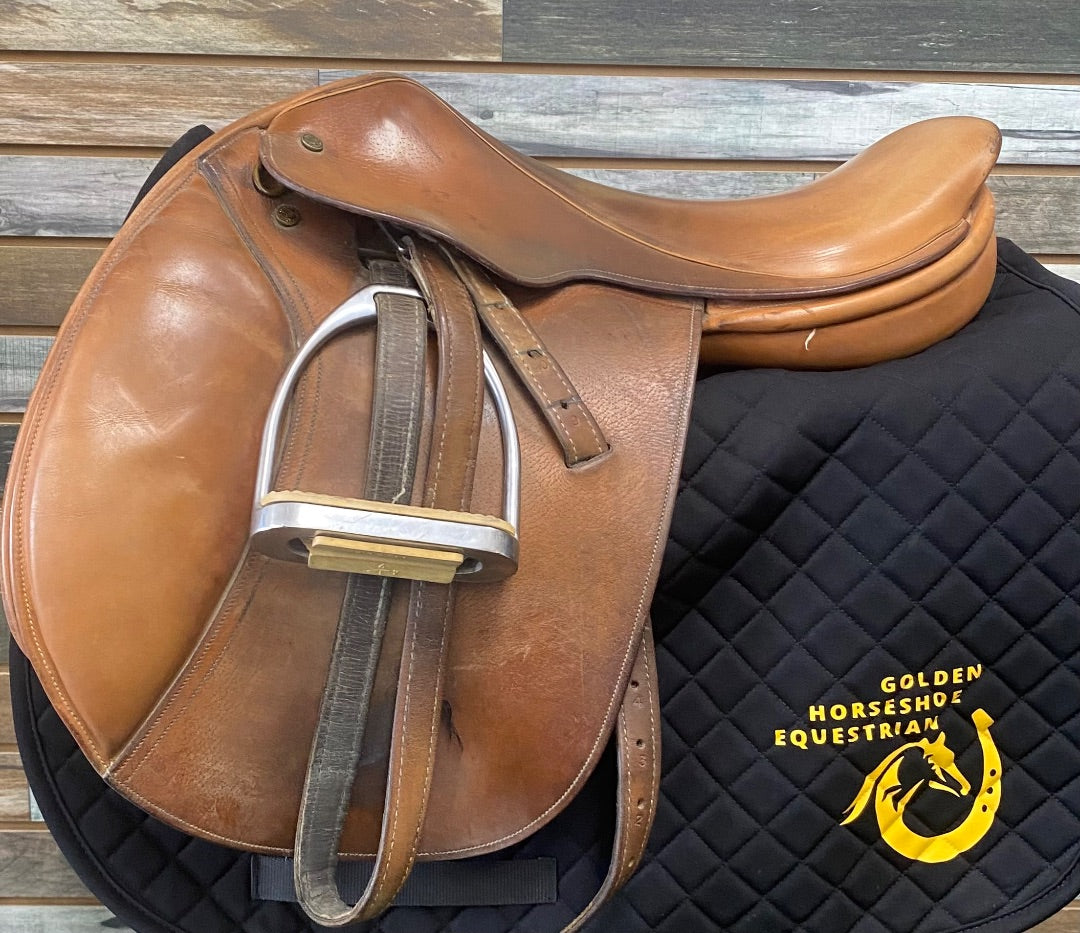 USED Crosby Close Contact English Saddle 17" Havana