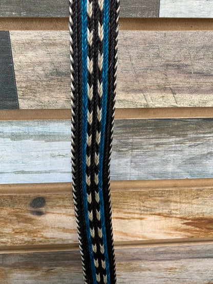 USED  Horse Hair Belt Youth 30" Teal/Black/White