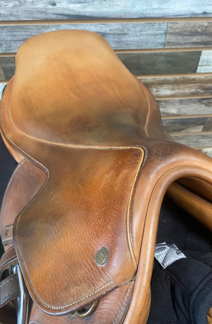 USED Crosby Close Contact English Saddle 17" Havana