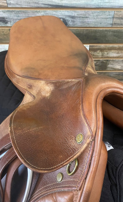 USED Ashland Close Contact English Saddle 17.5" Havana