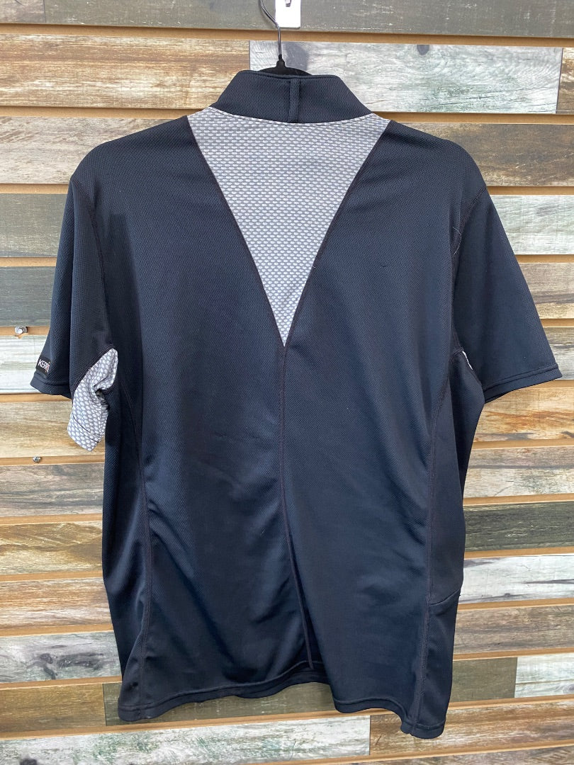USED Kerrits Ladies Short Sleeve Sun Shirt XLarge Black w/gray Mesh