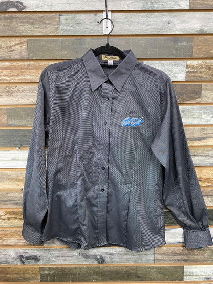USED Good Ride Ladies Western Button Up Top Medium Gray/Blue