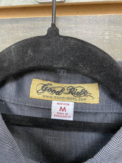 USED Good Ride Ladies Western Button Up Top Medium Gray/Blue