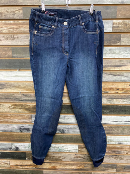 USED Ariat Ladies English Breech Knee Patch 34R Denim