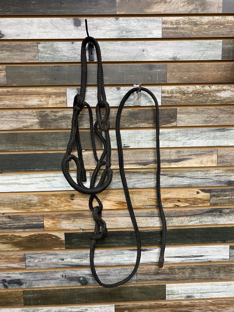 USED  Rope Halter Horse Black