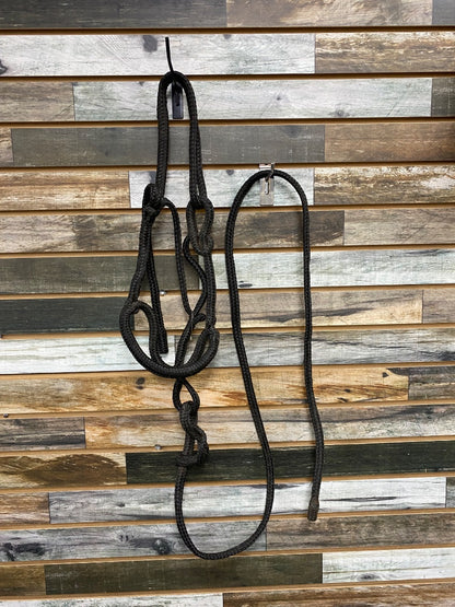 USED  Rope Halter Horse Black
