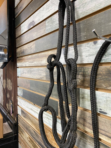 USED  Rope Halter Horse Black