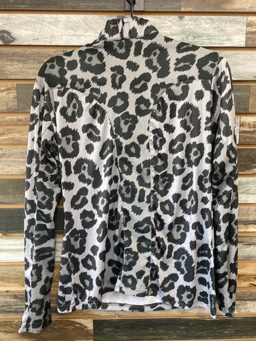 USED Royal Highness Equestrian Ladies English Sun Shirt Medium Black/White