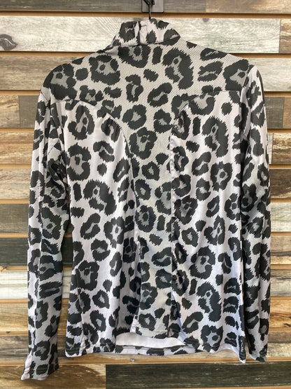 USED Royal Highness Equestrian Ladies English Sun Shirt Medium Black/White