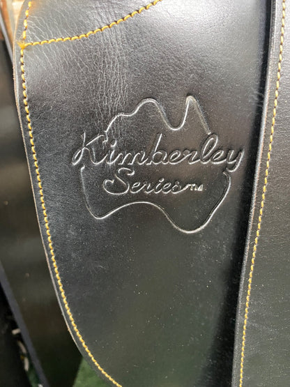 USED Down Under Saddle Supply Aulstralian Saddle 16 1/2" Black w/Brass Accents & Stiching