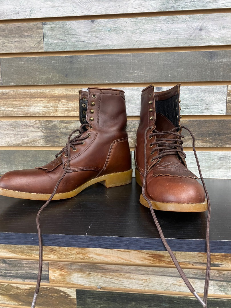 USED ARIAT Roper Laced Boots 8 Brown