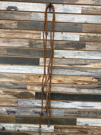 USED  Leather Braided Split Reins  Medium Oil