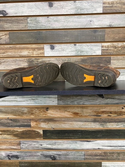 USED ARIAT Round Toe 6.5B Brown w/orange&white stiching