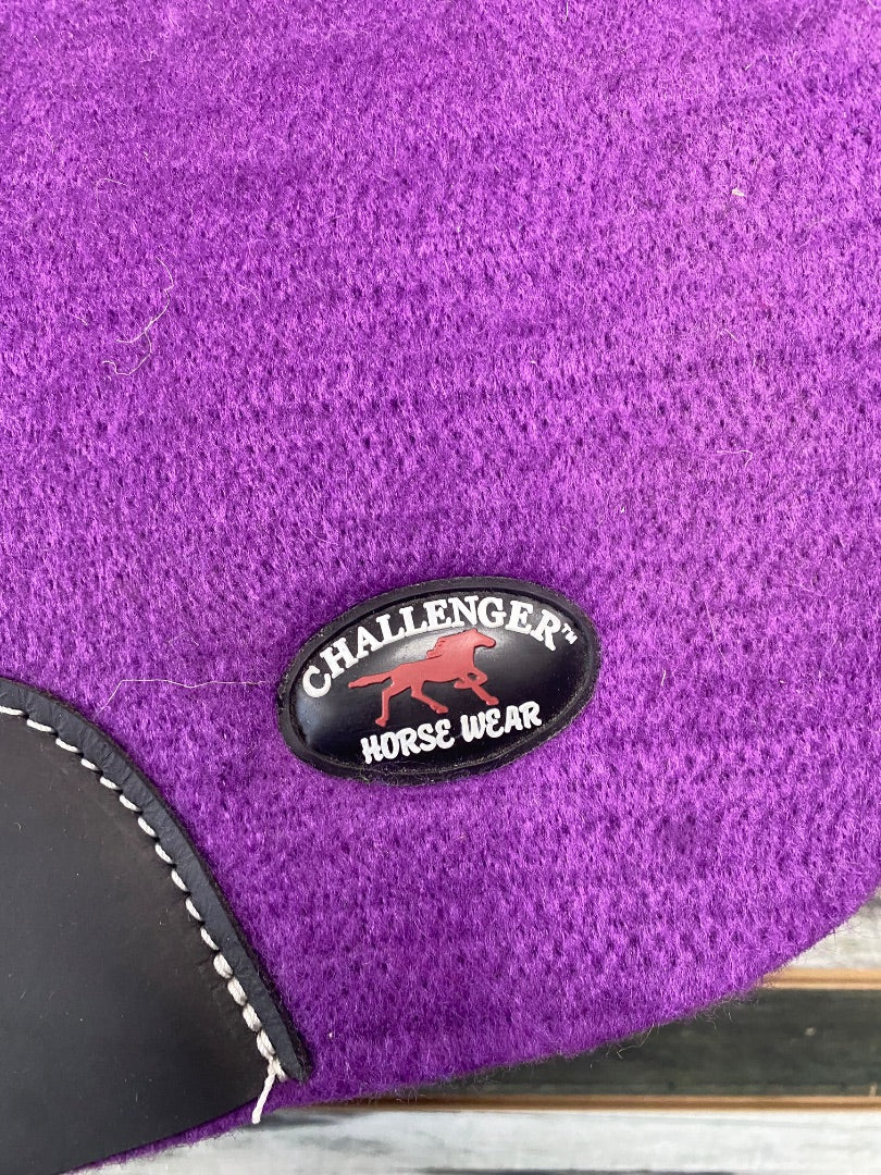 USED Challenger Felt Pad 30"x30" Purple w/ Black Leathers