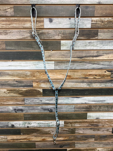 USED Tacktical Nylon Headstall and Breast Collar Horse BLue/Brown Aztec