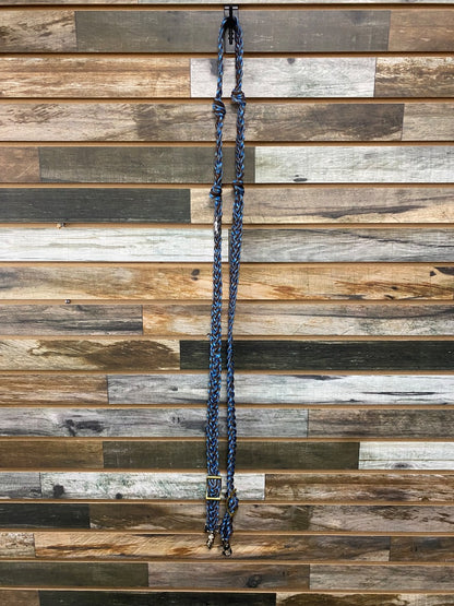 USED WhinneyWear Nylon Barrel Reins  Blue/Brown