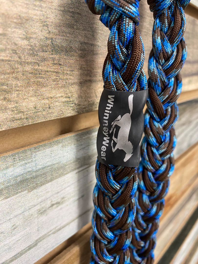 USED WhinneyWear Nylon Barrel Reins  Blue/Brown