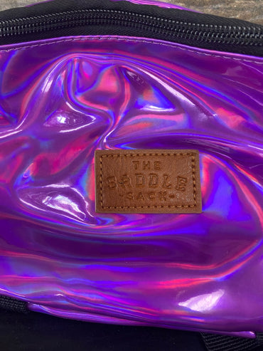 USED Saddle Sack Horn Bag Holographic Purple