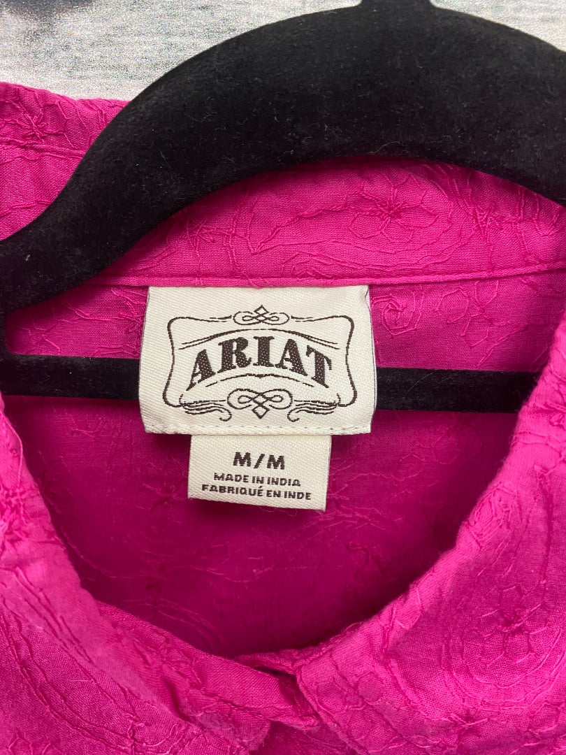 USED Ariat Pearl Snap Medium Pink