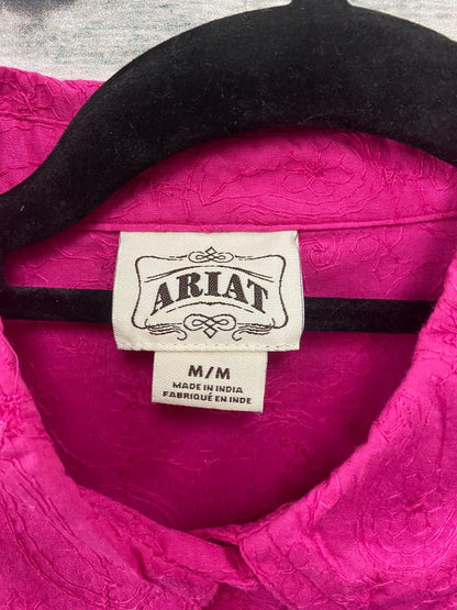 USED Ariat Pearl Snap Medium Pink