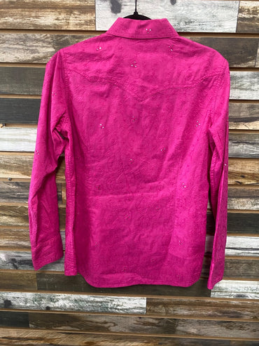 USED Ariat Pearl Snap Medium Pink