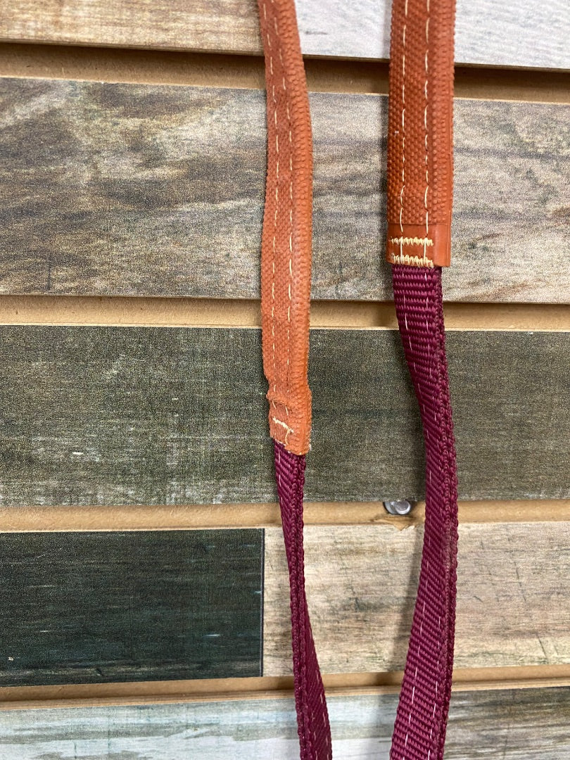 USED  Nylon Barrel Reins  Maroon