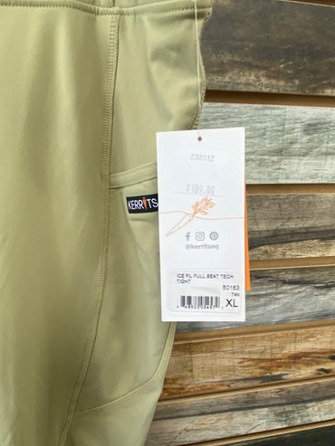 USED Kerrits Full Seat Breeches XL Tan