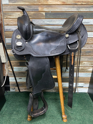 USED Crates Reining Saddle 18" Seat 7 1/2" Gullet Black