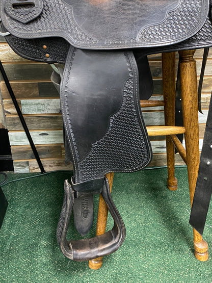 USED Crates Reining Saddle 18" Seat 7 1/2" Gullet Black